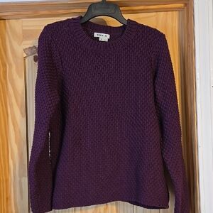 Orvis Purple Crewneck Sweater Cozy Knit